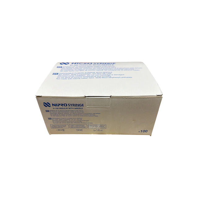 Jeringa Desechable Nipro 1ml Insulina 30g X 1/2 Caja 100 Unidades