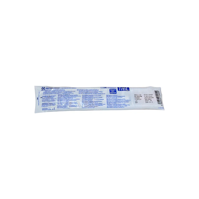 Jeringa Desechable Nipro 1ml Insulina 30g X 1/2 Caja 100 Unidades