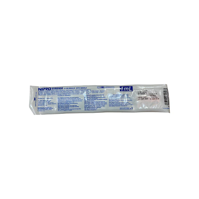 Jeringa Desechable Nipro 1ml Insulina 31g X 5/16 Caja 100 Unidades