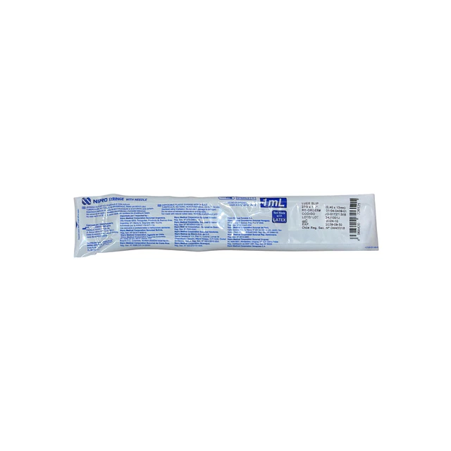 Jeringa Desechable Nipro 1ml Luer Slip Tuberculina 27g X 1/2 Caja 100 Unidades 