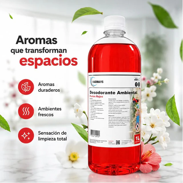 Desodorante Ambiental Vadonays Frutos Rojos 1000ml