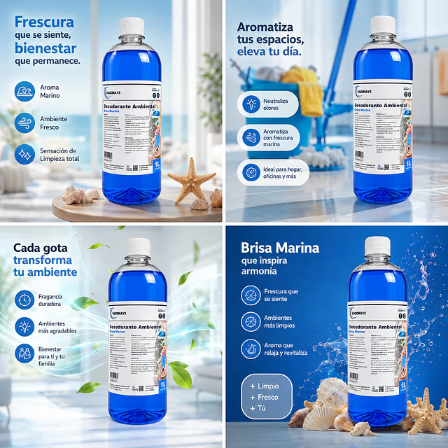 Desodorante Ambiental Vadonays Brisa Marina 1000ml