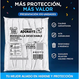 Manguillas Desechables Blanca 100 Unidades