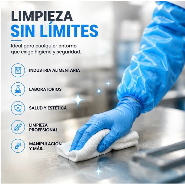Manguillas Desechables Azul 100 Unidades