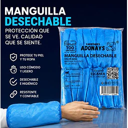 Manguillas Desechables Azul 100 Unidades