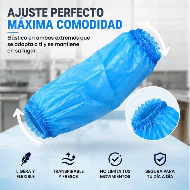 Manguillas Desechables Azul 100 Unidades