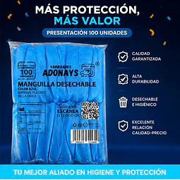 Manguillas Desechables Azul 100 Unidades