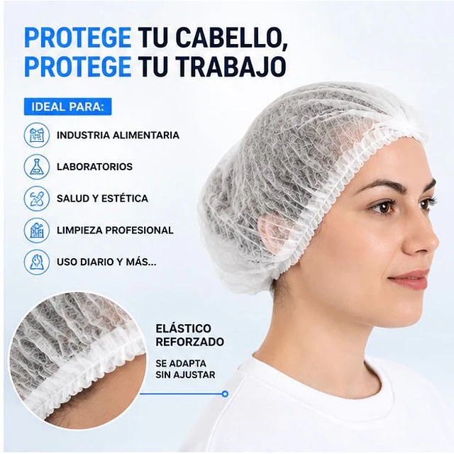 Cofias Desechables Blanca 100 Unidades
