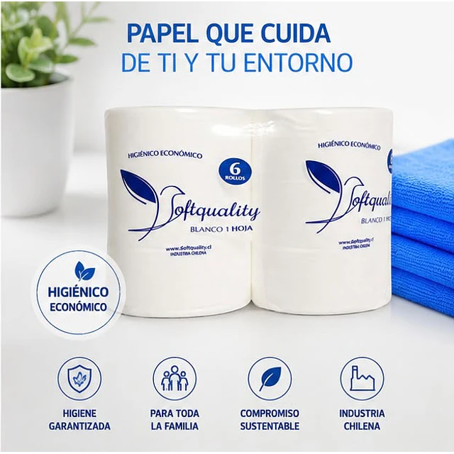 Papel Higiénico Confort Nova Industrial 6 Rollos 300 Mts