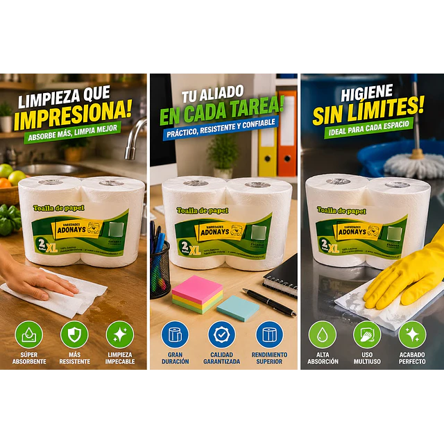 Toalla Nova Industrial XL (Pack de 4 Rollos)