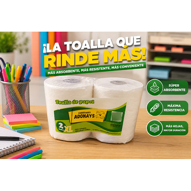 Toalla Nova Industrial XL (Pack de 6 Rollos)