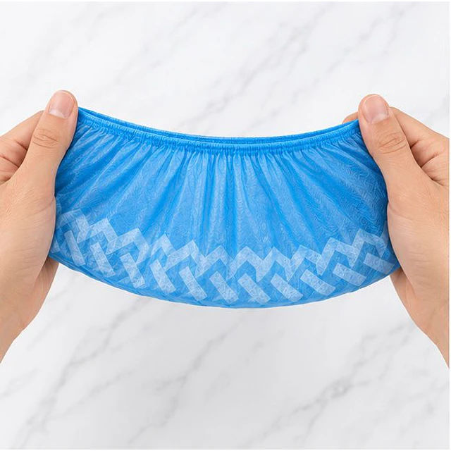 Cubre Calzado Desechable Azul con Banda Antideslizante – Bolsa de 100 Unidades