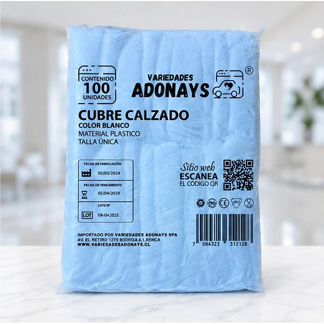 Cubre Calzado Desechable Blanco S/Antideslizante – Bolsa de 100 Unidades