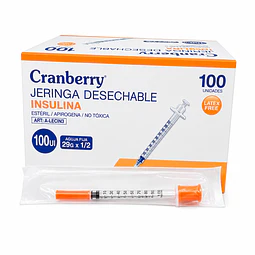 Jeringa Desechable Insulina 29g X 1/4 100 Unidades