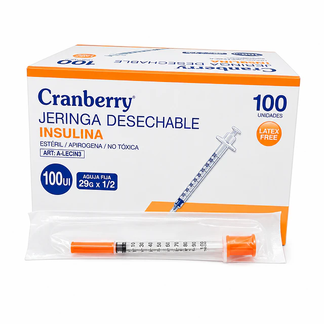 Jeringa Desechable Insulina 29g X 1/4 100 Unidades