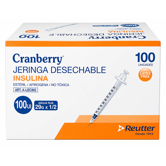 Jeringa Desechable Insulina 29g X 1/4 100 Unidades