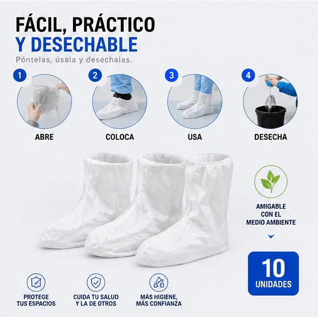 Cubre Botas Desechable 10 Unidades