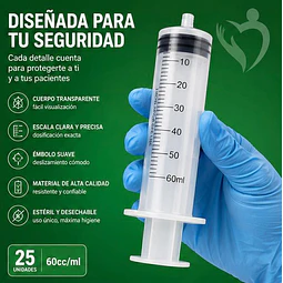 Jeringa 60ml Punta Catéter Sin Aguja Desechable - Jumala 