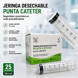 Jeringa 60ml Punta Catéter Sin Aguja Desechable - Jumala 