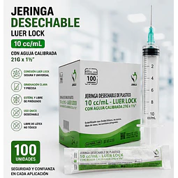 Jeringa 10ml Luer Lock 21G x 1 1/2 Desechable - Jumala 