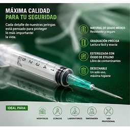 Jeringa 5ml Luer Slip 21G x 1 1/2 Desechable - Jumala 