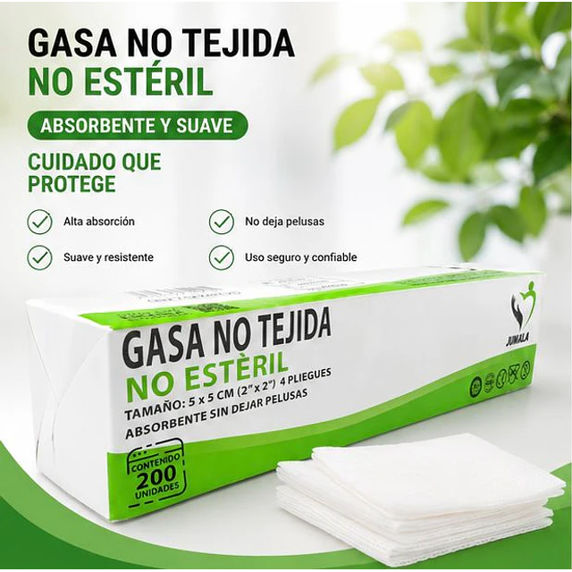 Gasa No Tejida No Esteril 5x5 Jumala 200 Unidades 