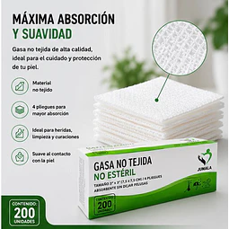 Gasa No Tejida No Esteril 7.5x7.5 Jumala 200 Unidades 