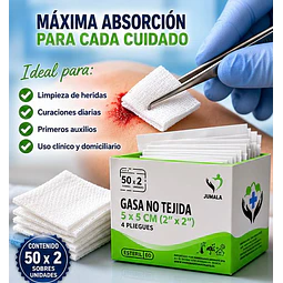 Gasa No Tejida Estéril Jumala 5 x 5 CM 4 Pliegues