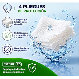 Gasa No Tejida Estéril Jumala 7,5 x 7,5 CM 4 Pliegues