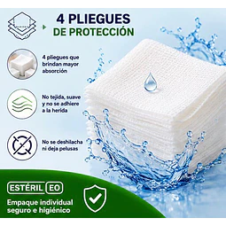 Gasa No Tejida Estéril Jumala 10 x 10 CM 4 Pliegues 
