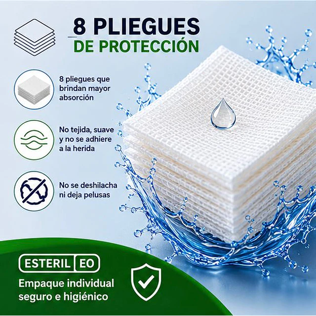 Gasa Algodón Estéril Jumala 7,5x7,5 Caja 50 Unidades 