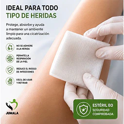 Apósito De Gasa Estéril Jumala 10x10 No Tejida 10 Unidades