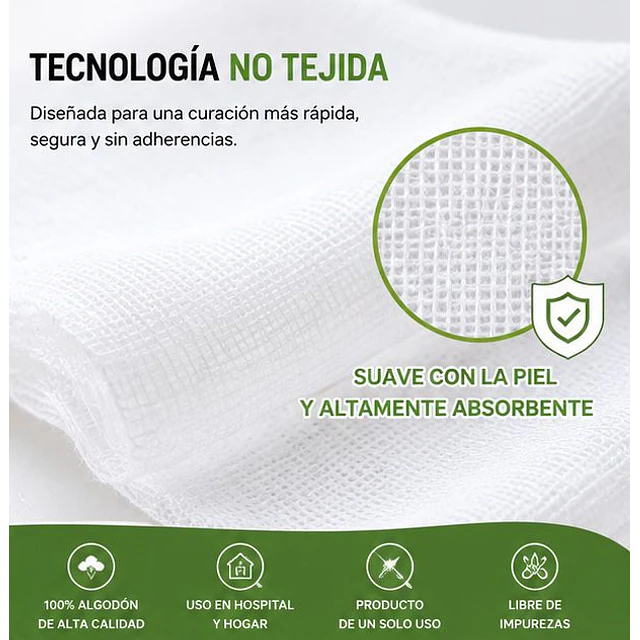 Apósito De Gasa Estéril Jumala 10x20 No Tejida 10 Unidades