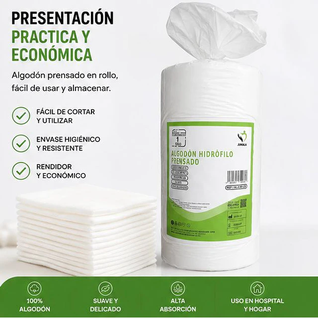 Algodón  Hidrófilo 1kg Prensado Jumala 