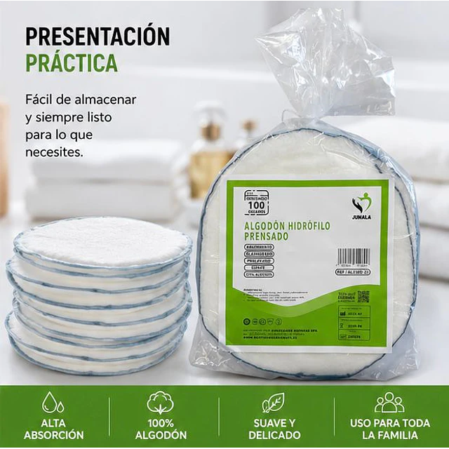 Algodón Hidrófilo Prensado 100grs Jumala