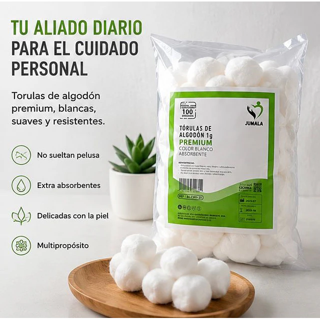 Torulas de Algodón Jumala de 1 Gr. 