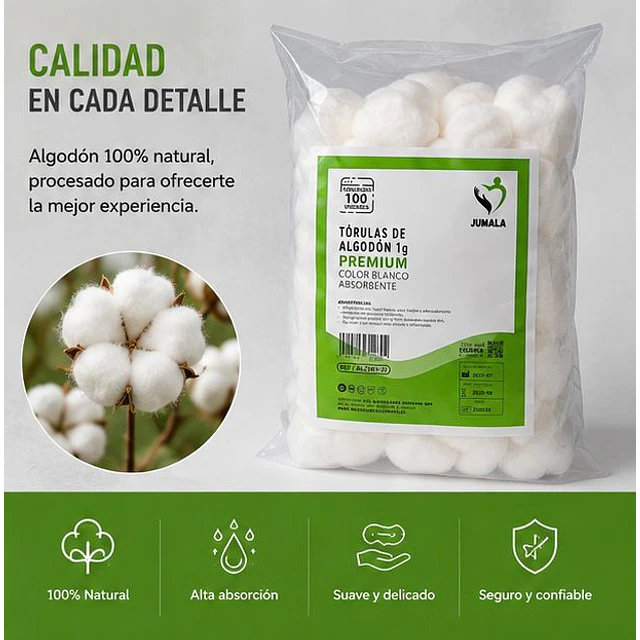 Torulas de Algodón Jumala de 1 Gr. 