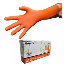 Guantes Nitrilo Texturizado Naranjo Profesional 50 Uni 8,0gr
