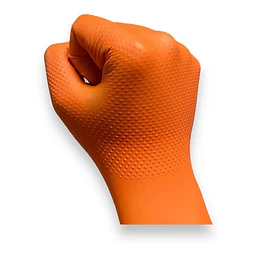 Guantes Nitrilo Texturizado Naranjo Profesional 50 Uni 8,0gr