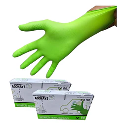Guantes Nitrilo Texturizado Verde Profesional 50 Uni 8,0gr