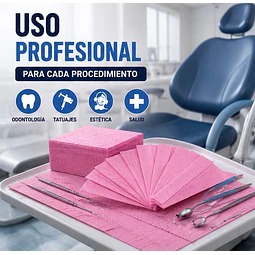 Campo de Trabajo, Servilleta, Pecheras color Rosado. (Empaque de 100 unidades)