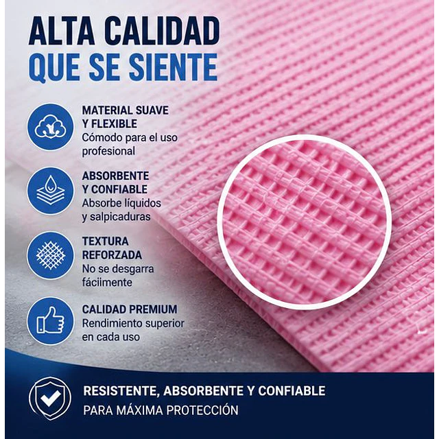 Campo de Trabajo, Servilleta, Pecheras color Rosado. (Empaque de 100 unidades)