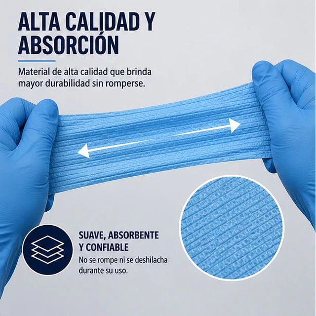 Campo de Trabajo, Servilleta, Pecheras color Azul. (Empaque de 100 unidades)