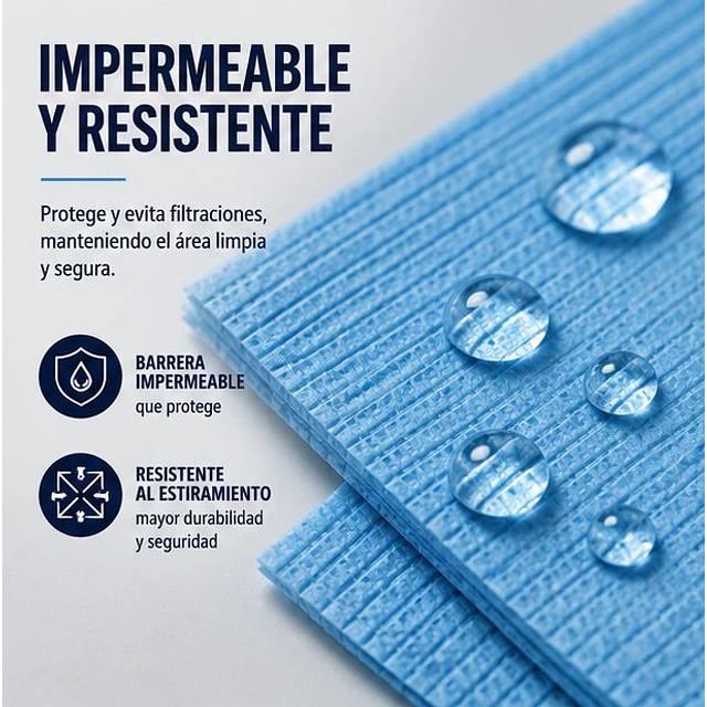 Campo de Trabajo, Servilleta, Pecheras color Azul. (Empaque de 100 unidades)
