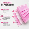 Mascarillas Desechable 3 Pliegues Variedades Adonays - Color Rosado - 50 Unidades