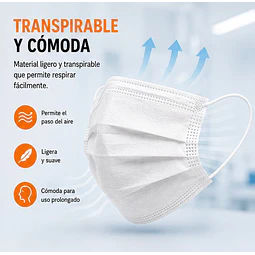 Mascarillas Desechable 3 Pliegues Variedades Adonays - Color Blanco - 50 Unidades