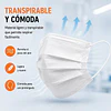 Mascarillas Desechable 3 Pliegues Variedades Adonays - Color Blanco - 50 Unidades