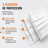 Mascarillas Desechable 3 Pliegues Variedades Adonays - Color Blanco - 50 Unidades