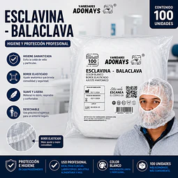 Balaclava / Esclavina Desechable Blanca 100 Unidades