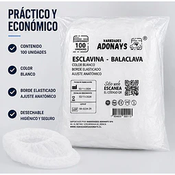 Balaclava / Esclavina Desechable Blanca 100 Unidades